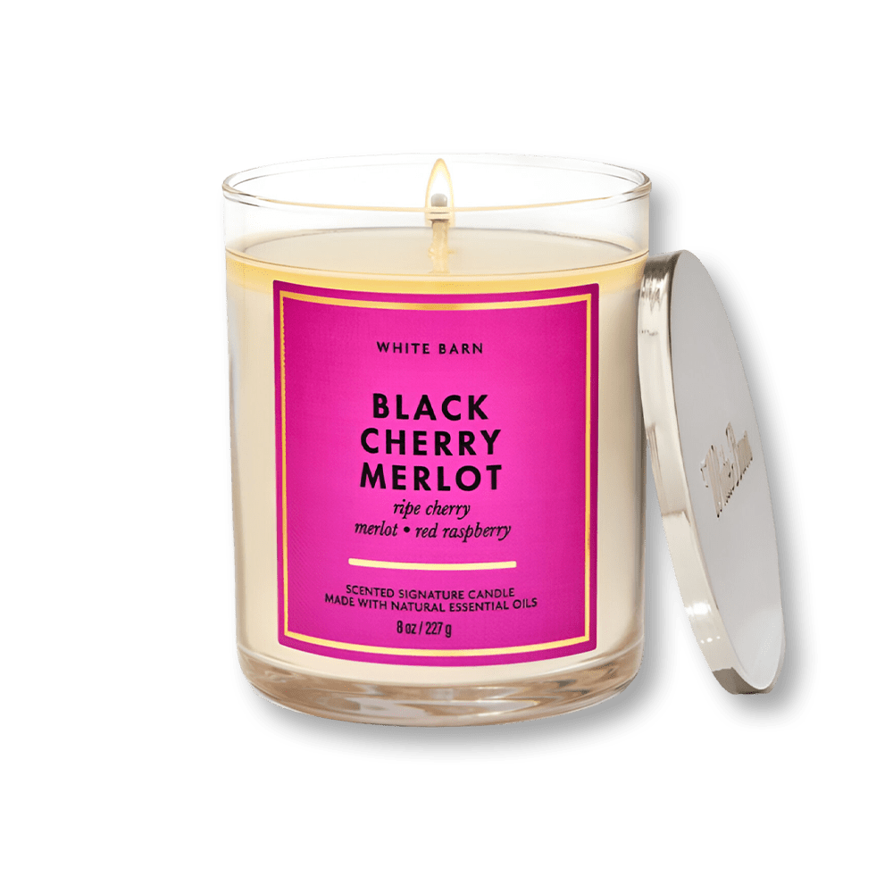 Bath & Body Works White Barn Black Cherry Merlot Scented Candle | My Perfume Shop