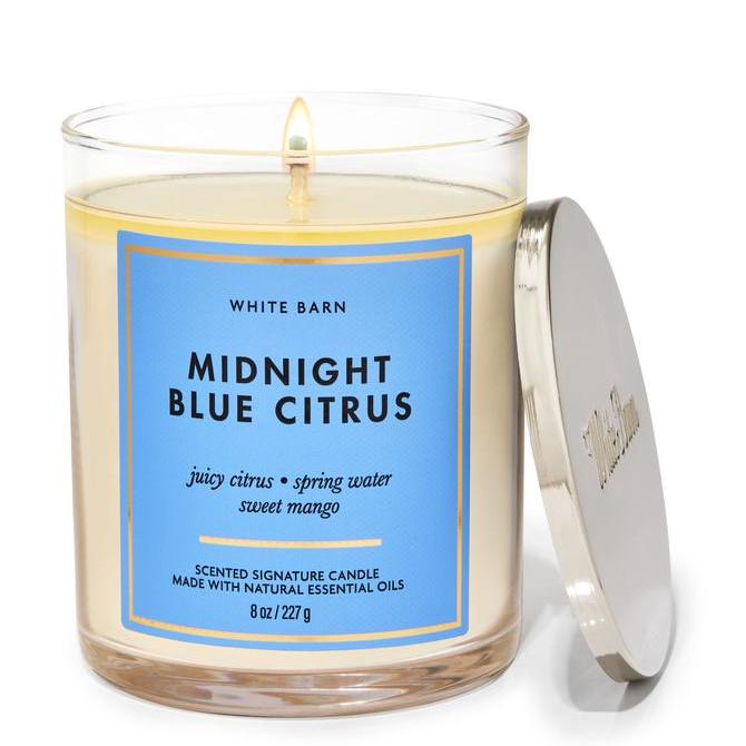 Bath & Body Works White Barn Midnight Blue Citrus Scented Candle | My Perfume Shop